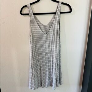 Gray Striped Sleeveless Top